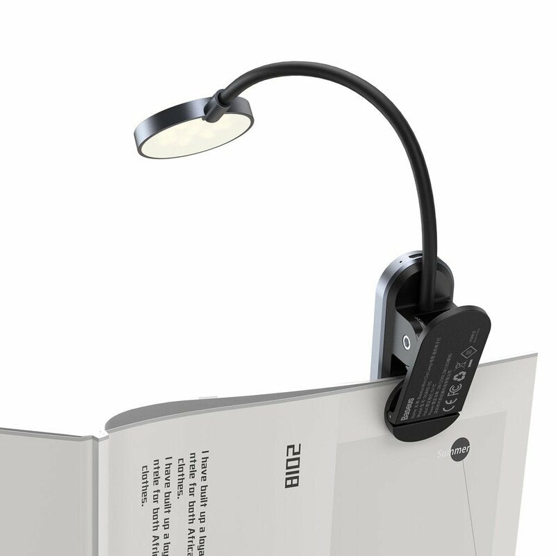 Baseus Comfort Reading Mini Clip LED-skrivebordslampe, Grå DGRAD-0G