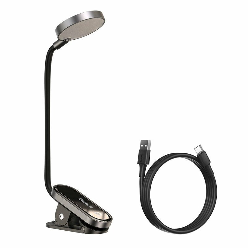Baseus Comfort Reading Mini Clip LED-skrivebordslampe, Grå DGRAD-0G
