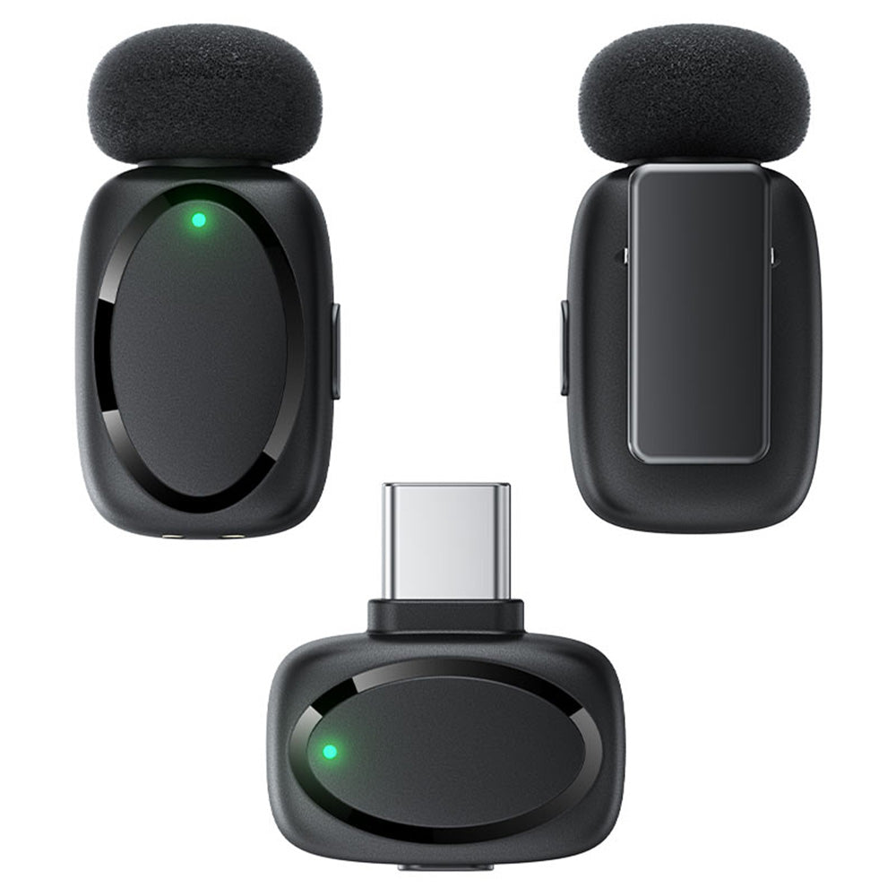 Lavaliermikrofon Acefast R2, USB-C, Sett med 2 stykker, Svart