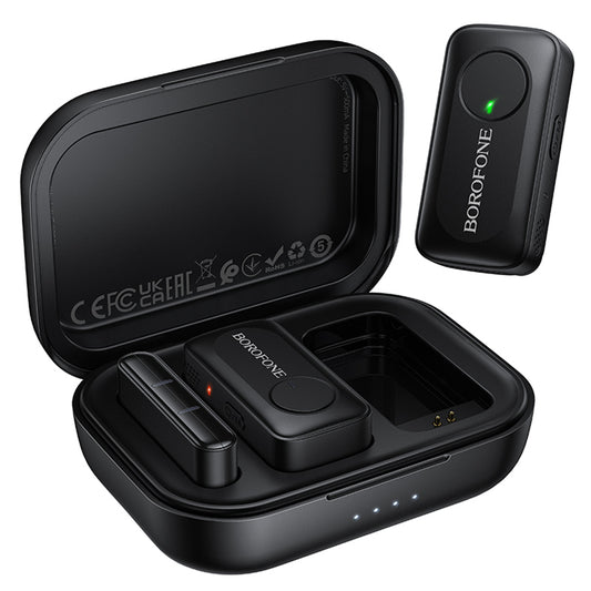 Borofone BFK17 Lemai Lavalier, USB-C, Sett med 2 stk, Svart
