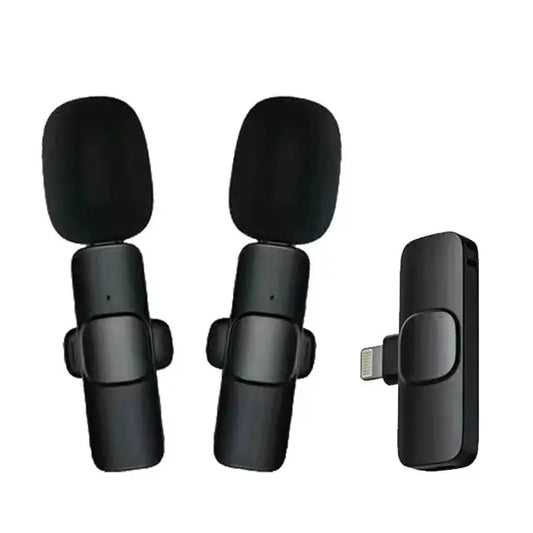 Lavaliermikrofon Techsuit LW1, Lightning, Sett med 2 stk, Svart