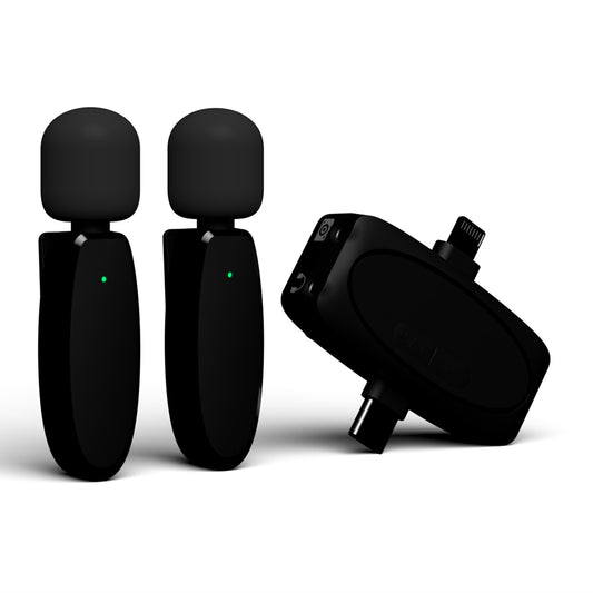 Lavaliermikrofon Yesido KR15, USB-C / Lightning, Sett med 2 stykker, Svart