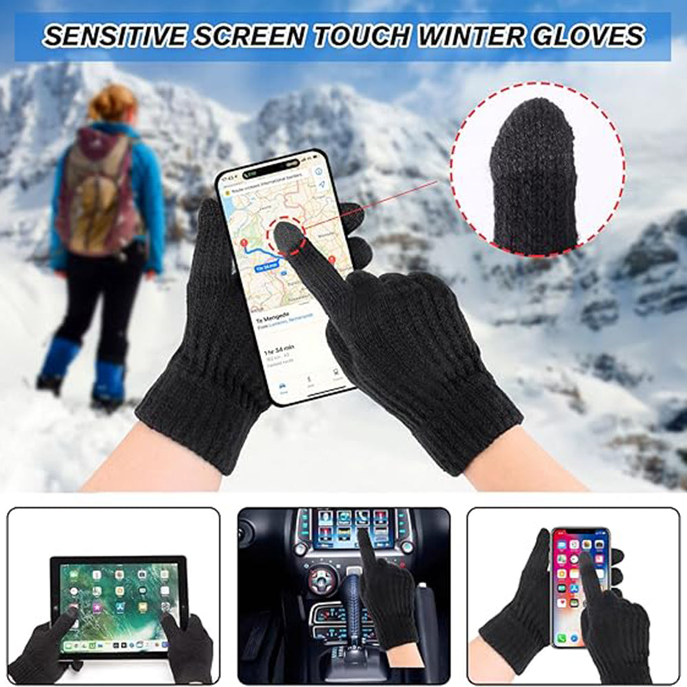 Vinterhansker med berøringsfunksjon for dame Techsuit ST0015, størrelse 17 cm, svart