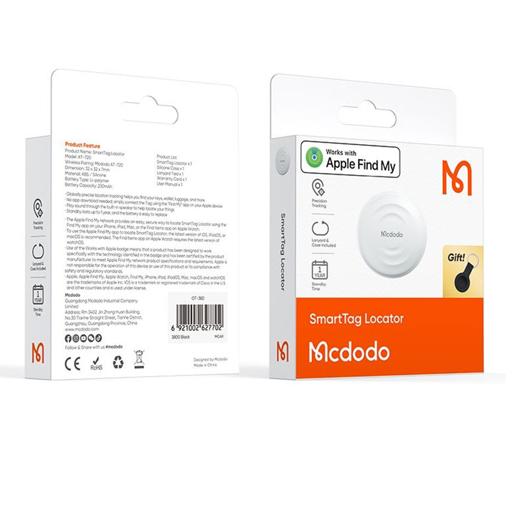 McDodo SmartTag AT-7200 for iOS-serien, Hvit