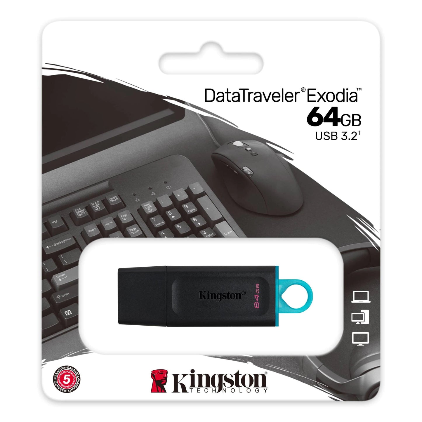 Ekstern Minne USB-A 3.2 Kingston DT Exodia, 64Gb DTX/64GB