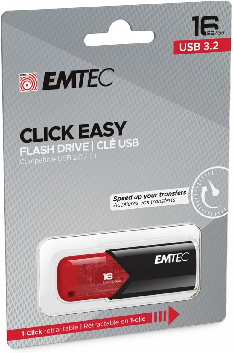 Ekstern minne USB-A 3.2 Emtec B110 Click Easy, 16Gb ECMMD16GB113
