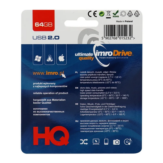 Ekstern USB-A-minne Imro, 64Gb