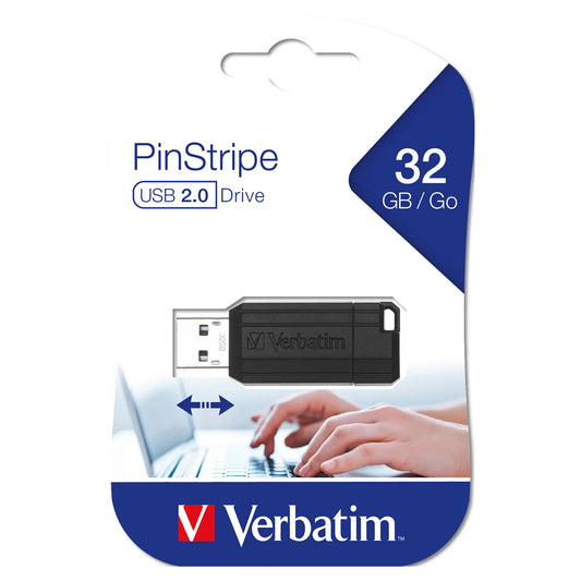 Ekstern Minne USB-A Verbatim PenDrive Pinstripe, 32Gb