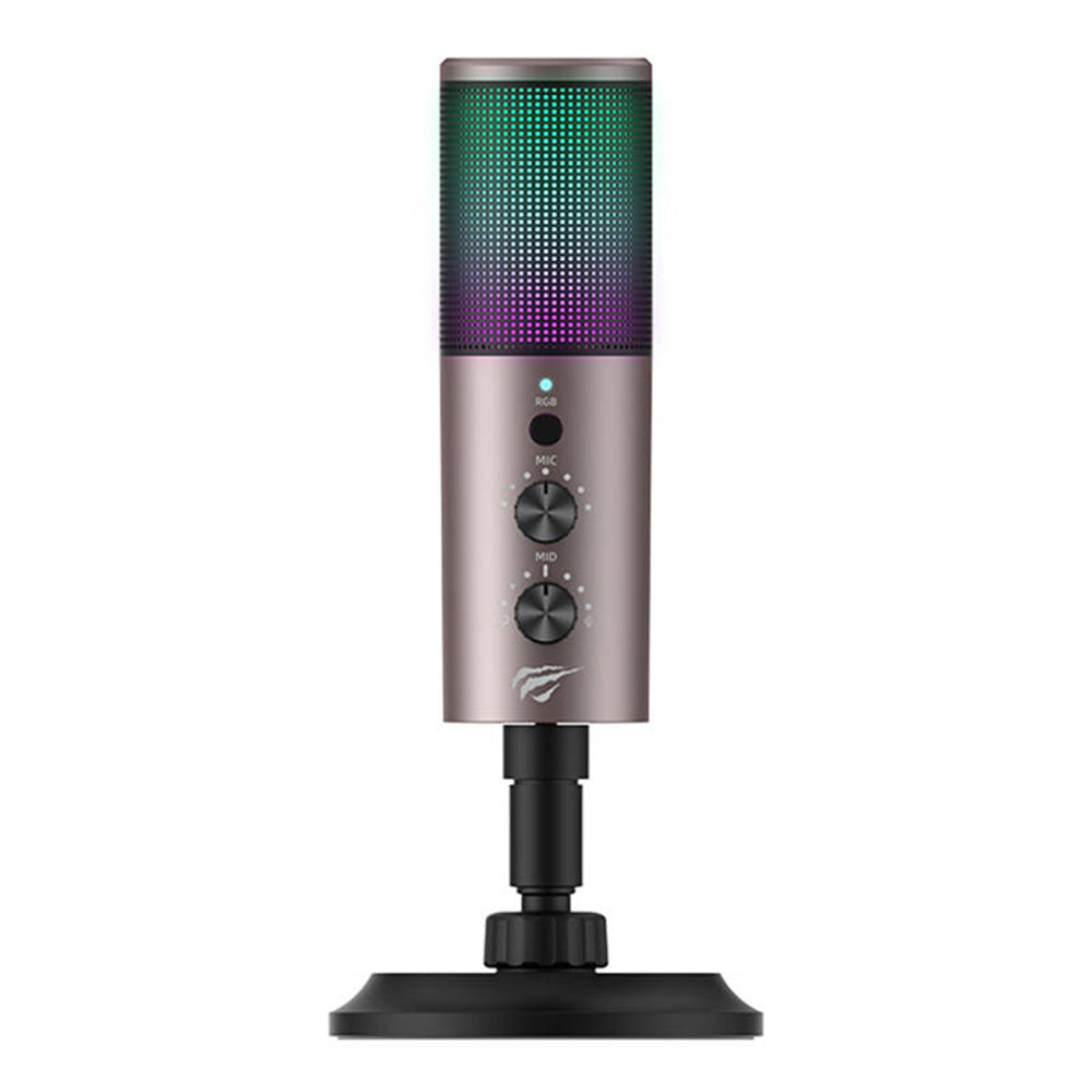 HAVIT GK61 mikrofon, RGB, USB-C, grå