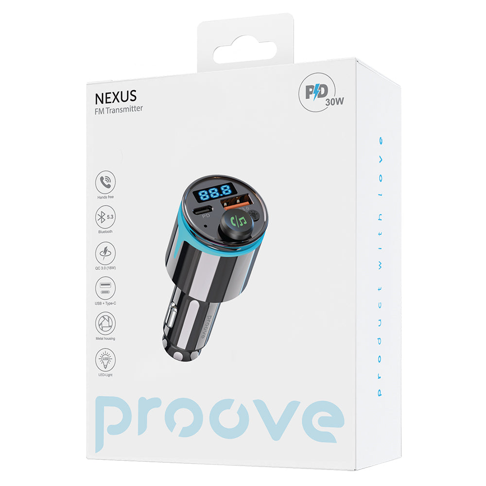 FM Bluetooth-modulator Proove, 1 x USB-A - 1 x USB-C FMNX30110001