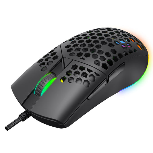 Gamingmus med kabel USB HAVIT MS1036, RGB, 1200DPI - 7200DPI, 1.6m, Hvit