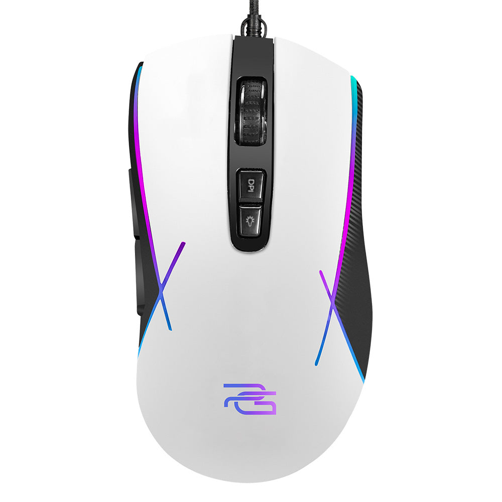 Gamingmus med kabel USB Proove Defiant, RGB, 7200DPI, Hvit CMDE00000101