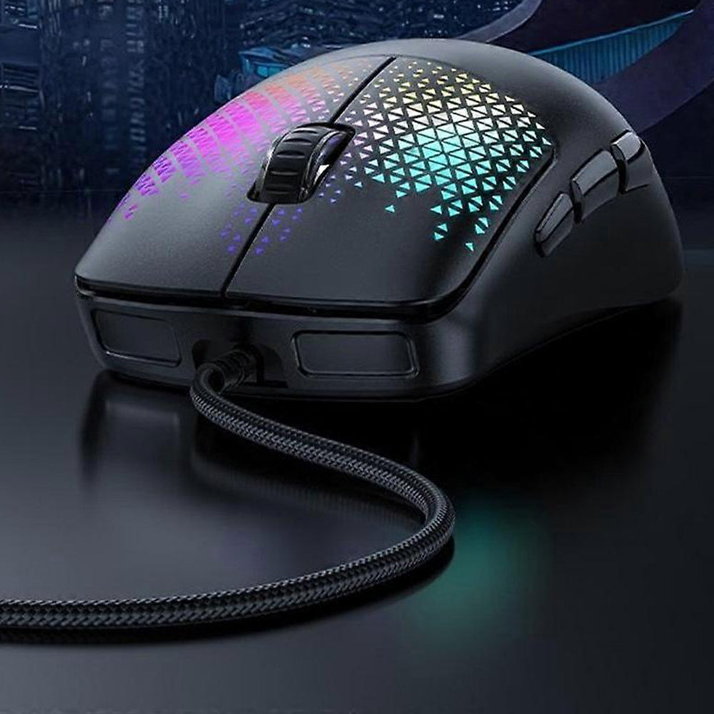 Gamingmus med kabel USB Yesido KB32, RGB, 7200DPI, Svart