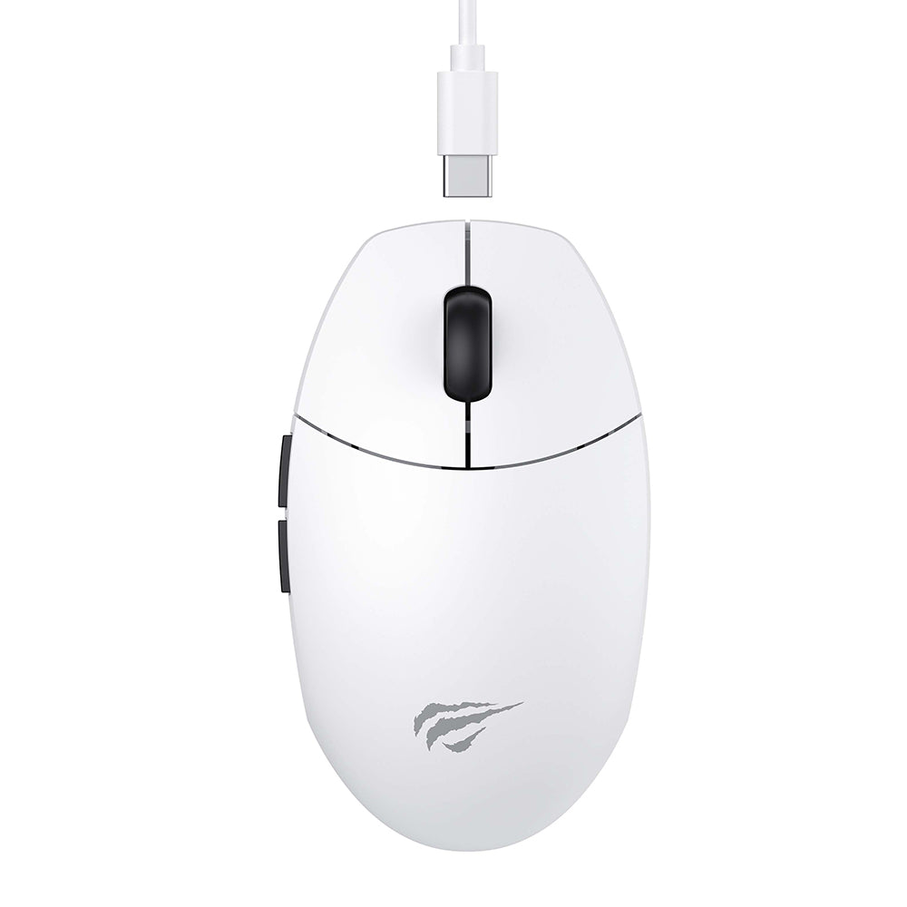 Trådløs Gaming Mus HAVIT MS1039W, 800DPI - 7400DPI, Wi-Fi / Kablet, Hvit