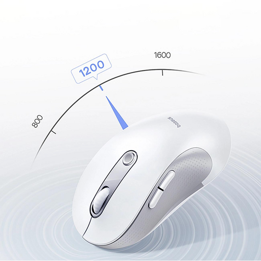 Trådløs mus Baseus F02, 4000DPI, BT / Wi-Fi, Hvit B0203202
