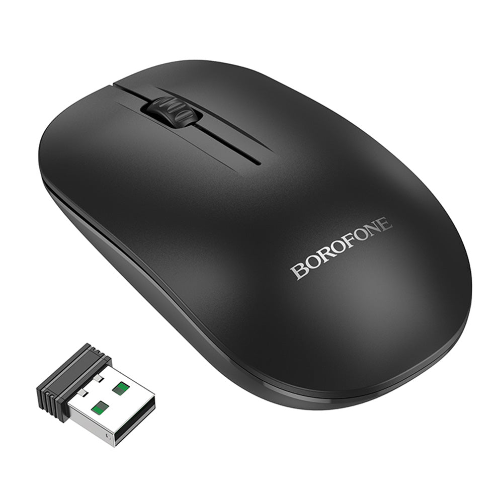 Trådløs Mus Borofone BG14 Planet, 1000DPI, BT / Wi-Fi, Svart