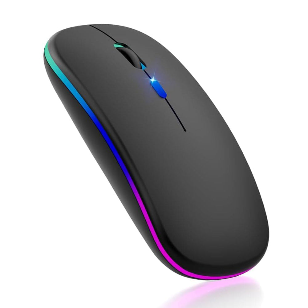 Trådløs mus Techsuit M1, RGB, 1600DPI, BT / Wi-Fi, Svart