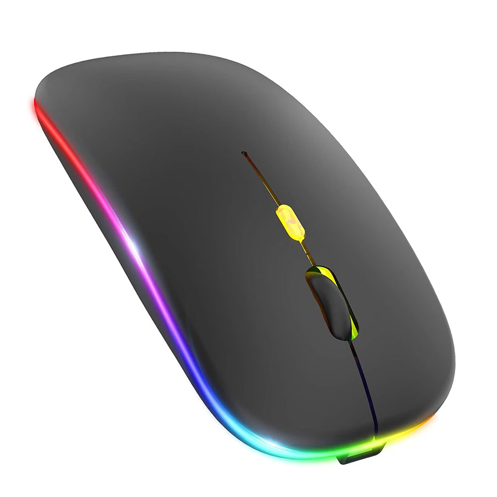 Trådløs mus Techsuit M1, RGB, 1600DPI, BT / Wi-Fi, Svart