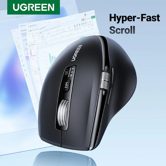 Trådløs mus UGREEN M751, 5000DPI, BT / Wi-Fi, Svart