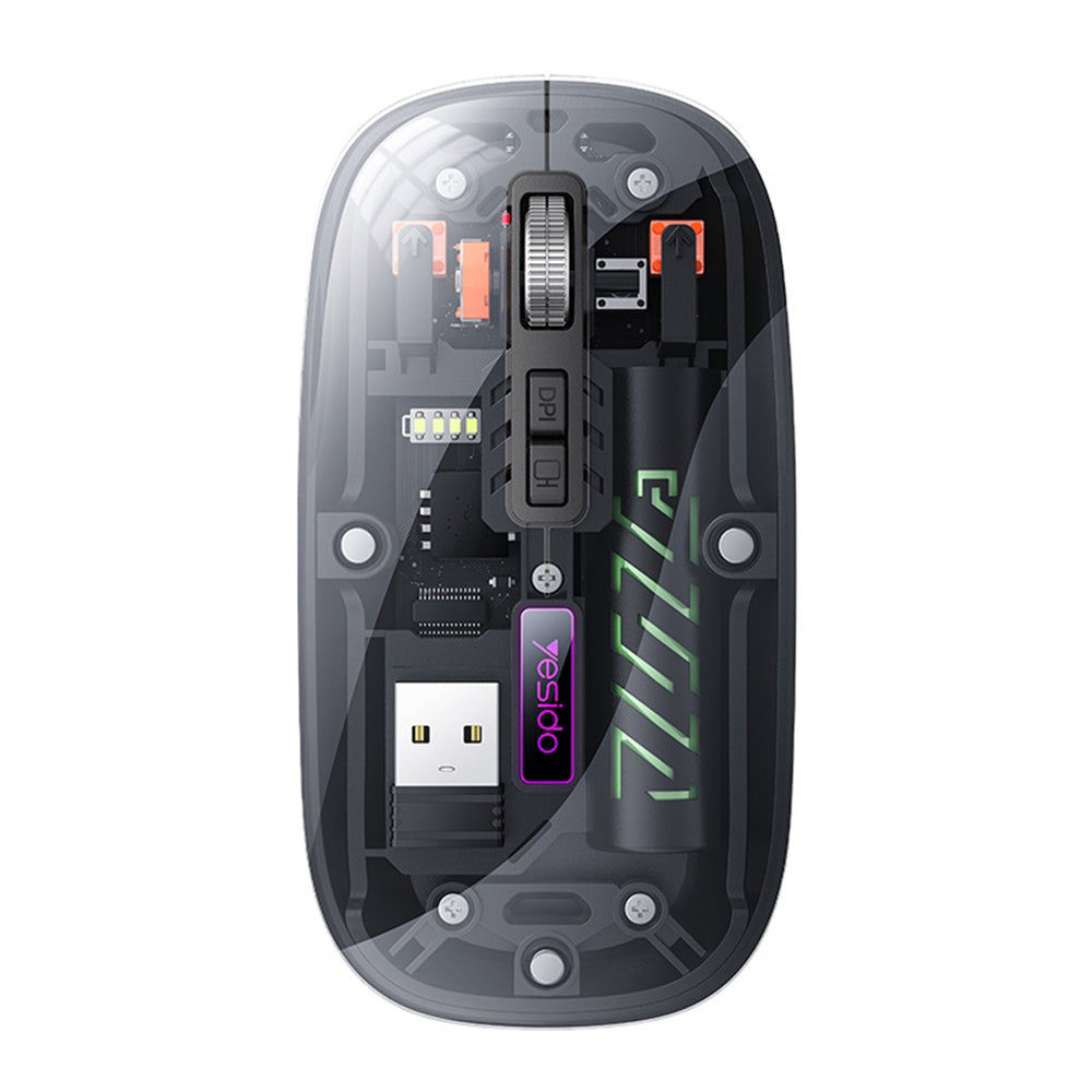 Trådløs mus Yesido KB29, 800DPI - 1600DPI, BT / Wi-Fi, Svart