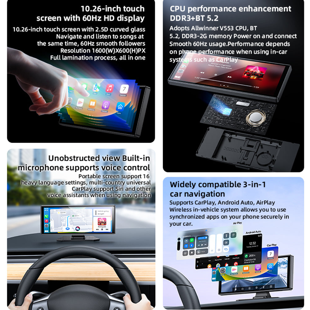Navigasjon Auto Yesido KM19, Wi-Fi, 10.26 tommer