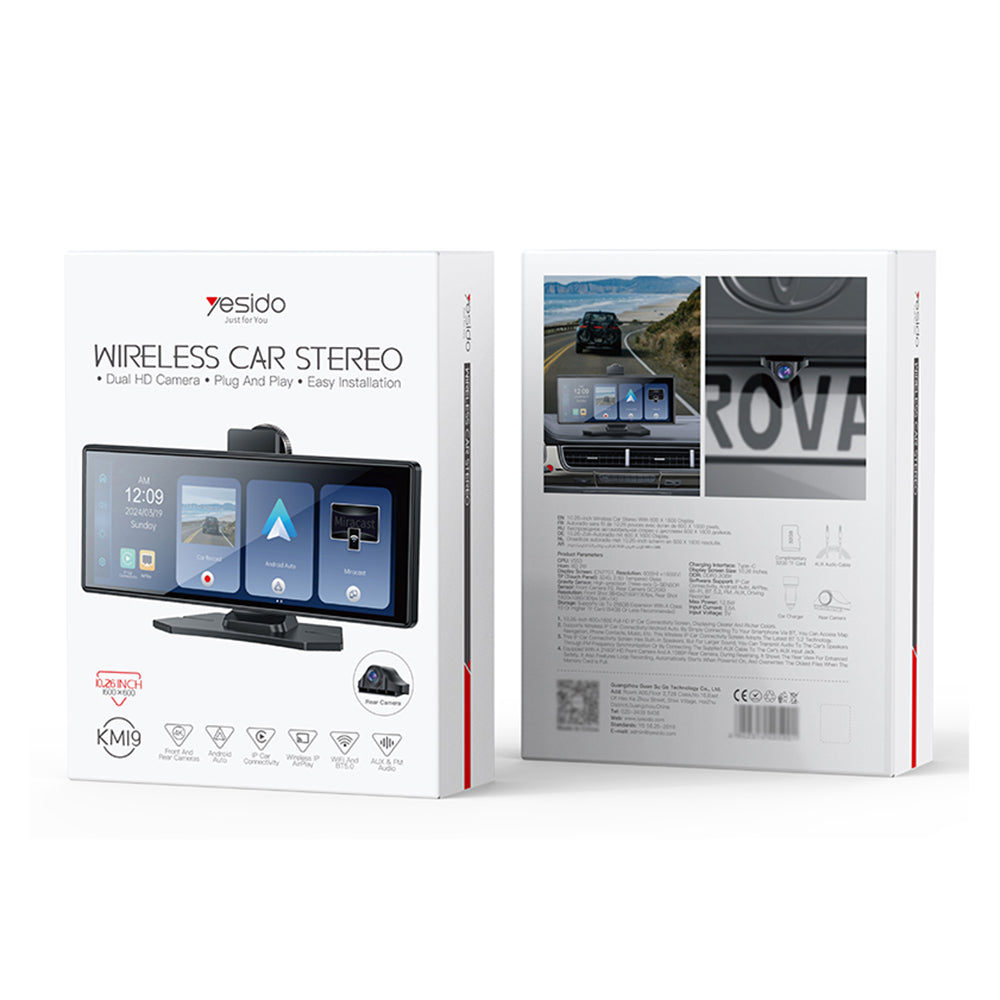 Navigasjon Auto Yesido KM19, Wi-Fi, 10.26 tommer