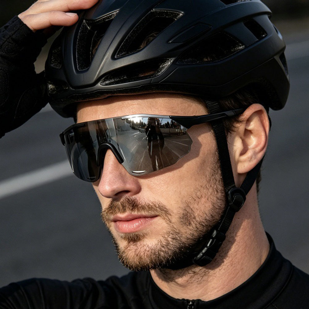 Unisex sykkelbriller Techsuit 8853, svart grå