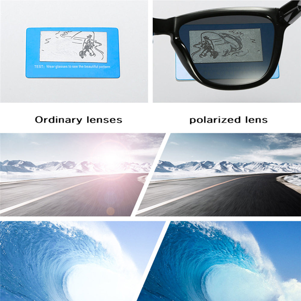 Herre solbriller Techsuit 0717, polariserte, UV-beskyttelse, svarte blå
