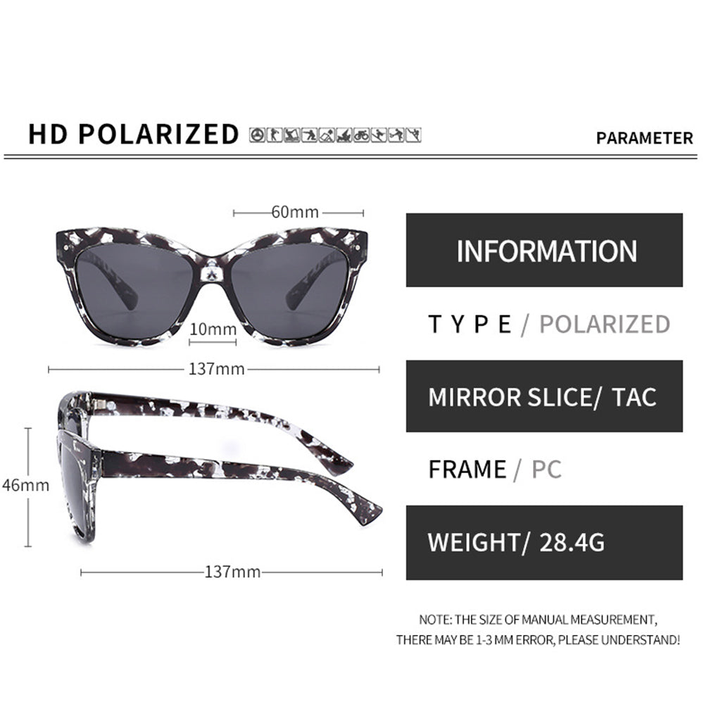 Dame solbriller Techsuit OD8155-C3, polariserte, UV-beskyttelse, svart brune