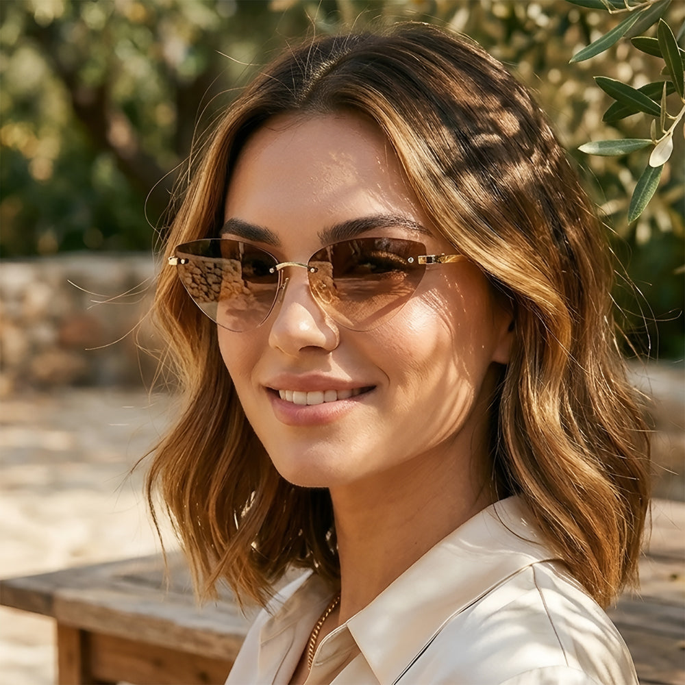 Dame solbriller Techsuit S099, gull og svart
