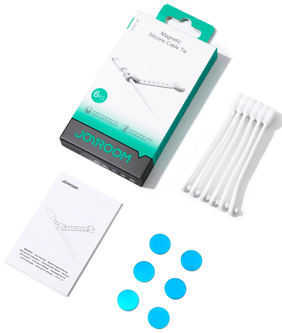 Kabelorganisator Joyroom JR-ZS422, Magnetisk, Sett med 6 Stykker, Hvit