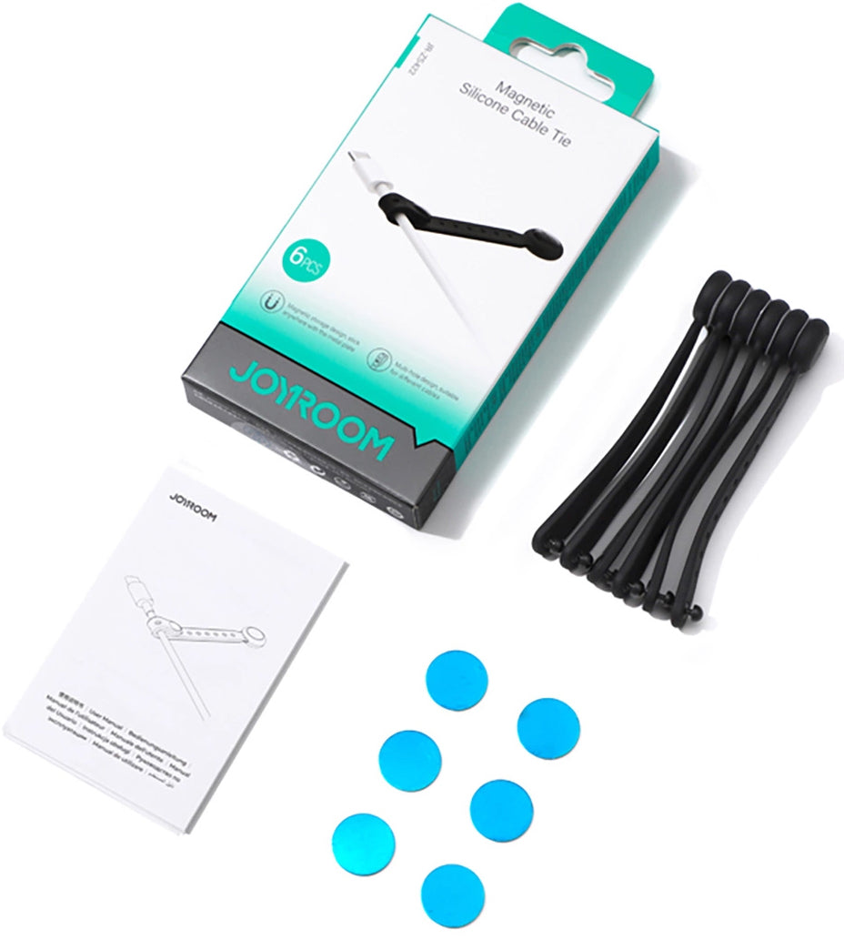 Kabelorganisator Joyroom JR-ZS422, Magnetisk, Sett med 6 Stykker, Svart