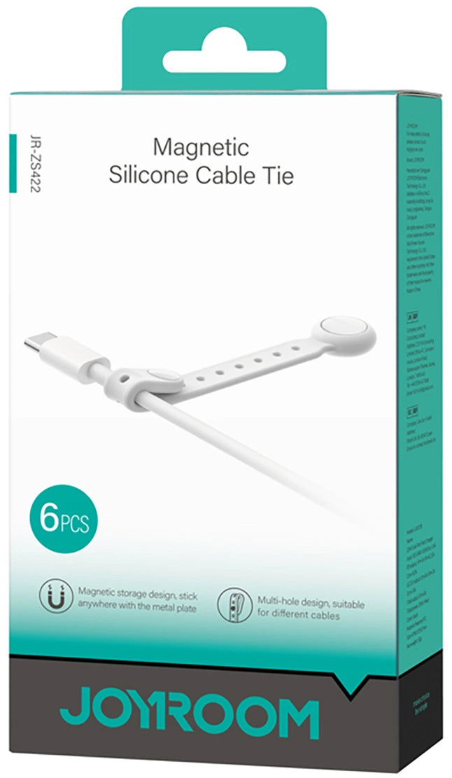 Kabelorganisator Joyroom JR-ZS422, Magnetisk, Sett med 6 Stykker, Hvit