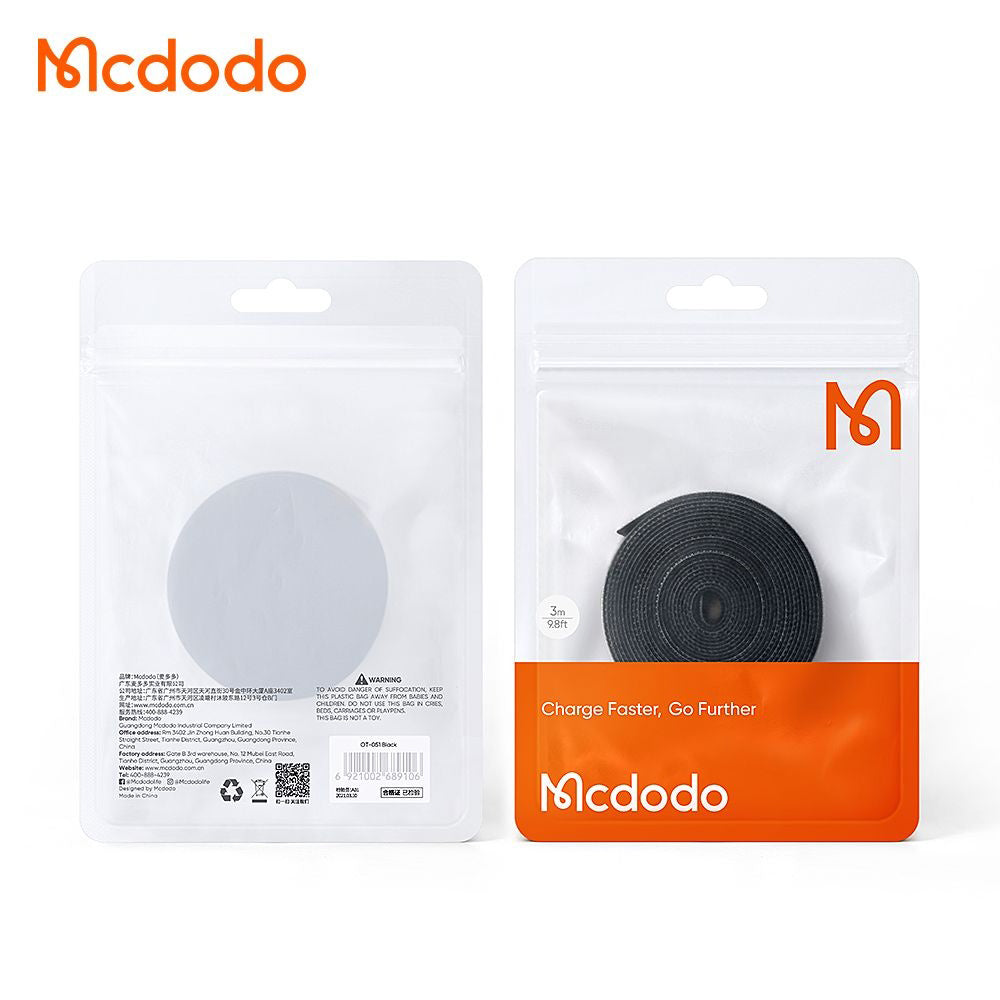Kabelorganisator McDodo VS-0960 Belt, Velcro, 1m, Svart