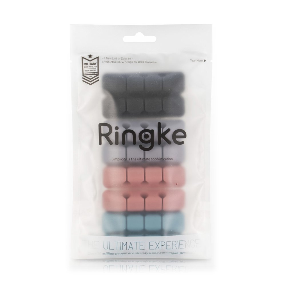 Ringke Kabelorganisator, Sett med 4 stykker, Forskjellige Farger
