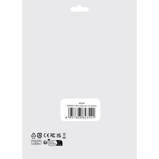 Kabelorganisator UGREEN LP124, borrelås, 2 m, svart