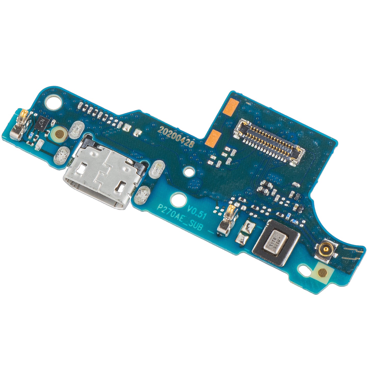 Ladeportkort - Mikrofon Motorola Moto E7 Plus, Service Pack 5P68C17424