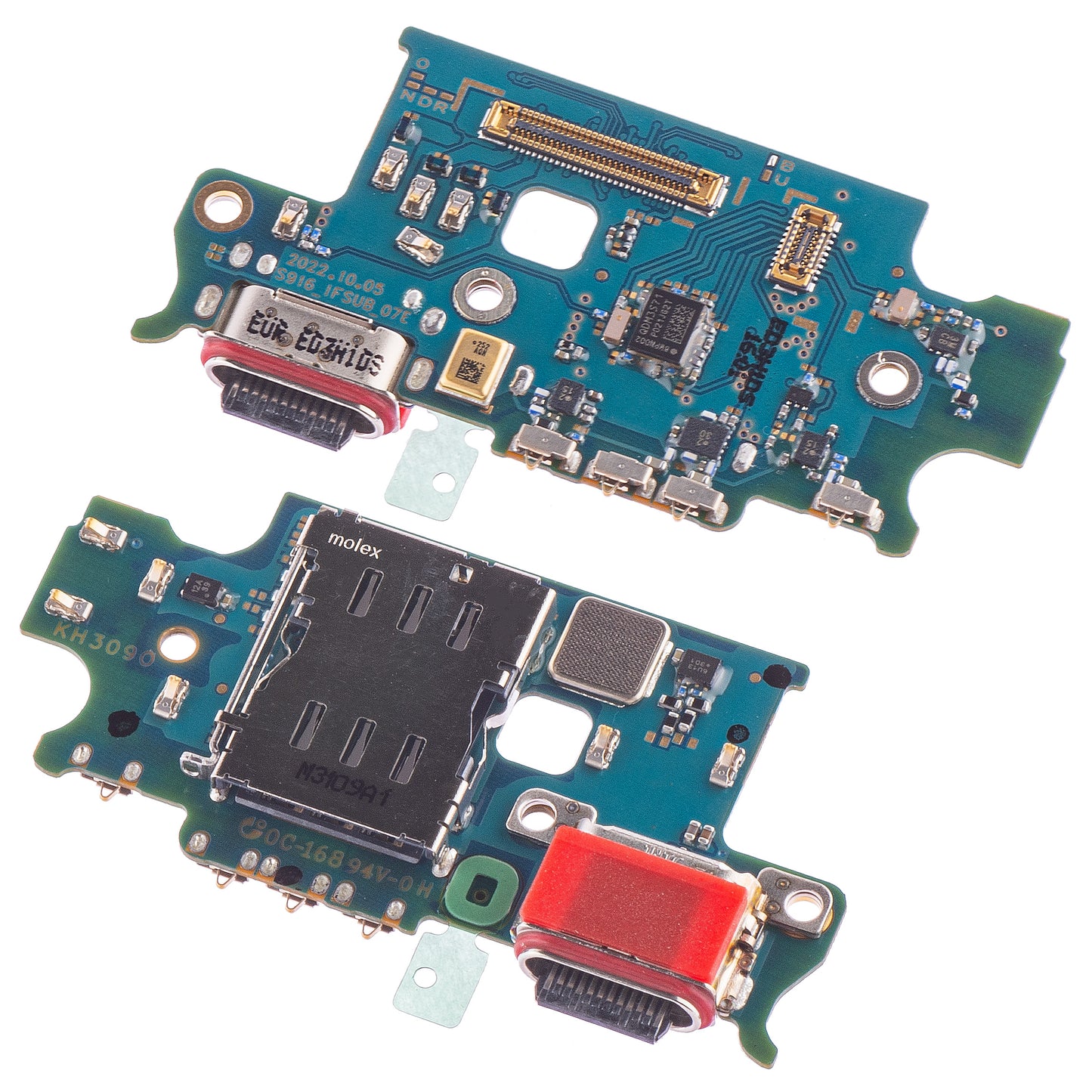 Ladekontakt Kort - Mikrofon - SIM-kortleser Modul Samsung Galaxy S23+ S916, Service Pack GH96-15620A