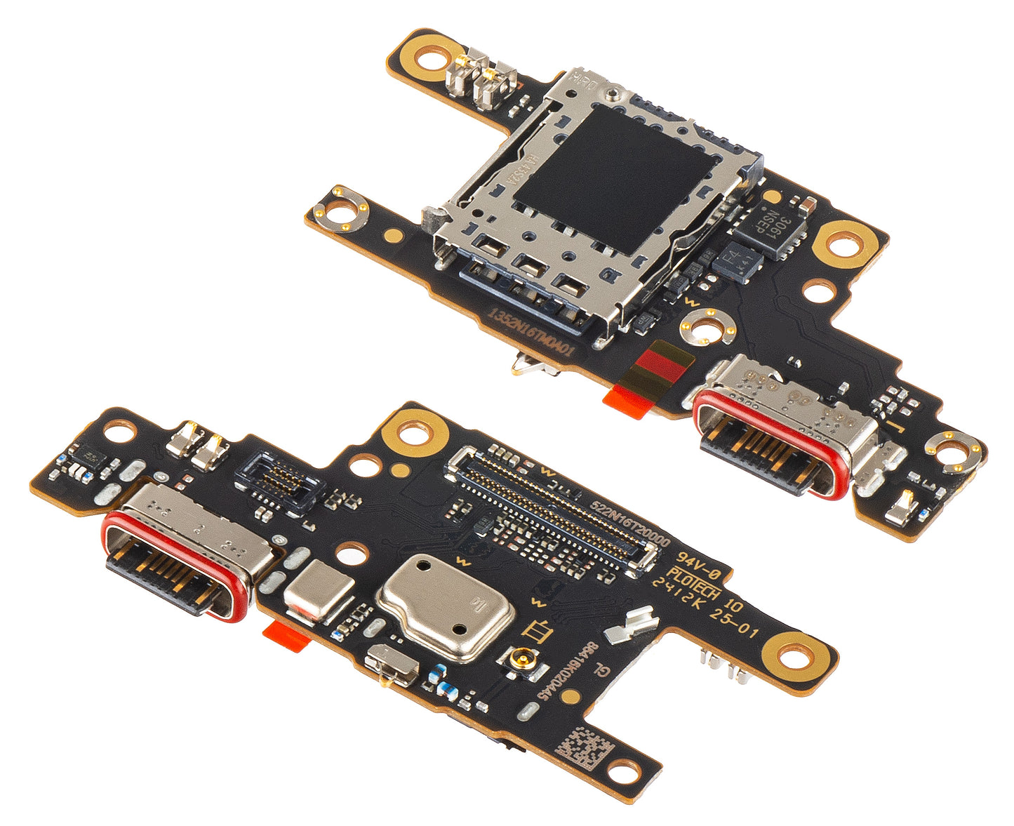 Ladekontakt Kort - Mikrofon - SIM-kortleser Modul Xiaomi Poco F6, Service Pack 5600010N16T00