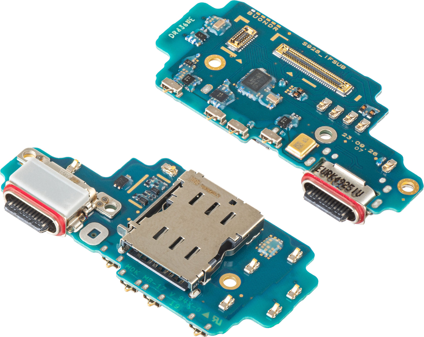 Ladekontakt Kort - Mikrofon - SIM-kortleser Modul Samsung Galaxy S24 Ultra S928, Service Pack GH96-16497A