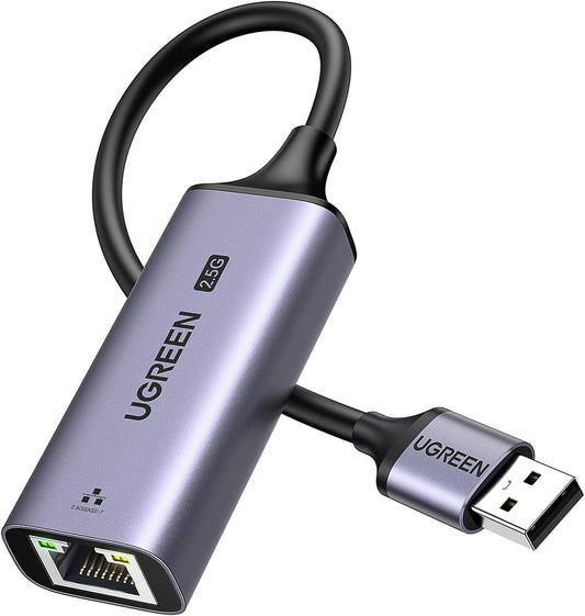 UGREEN CM648 Nettverkskort, RJ45, USB, Grå