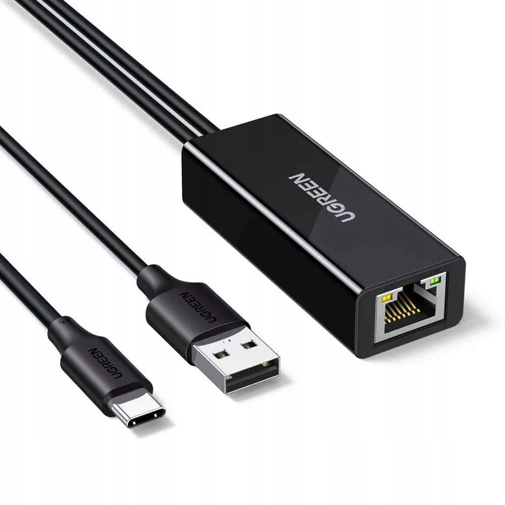 UGREEN CR110 (75535) nettverkskort, RJ45, USB / USB-C, Svart
