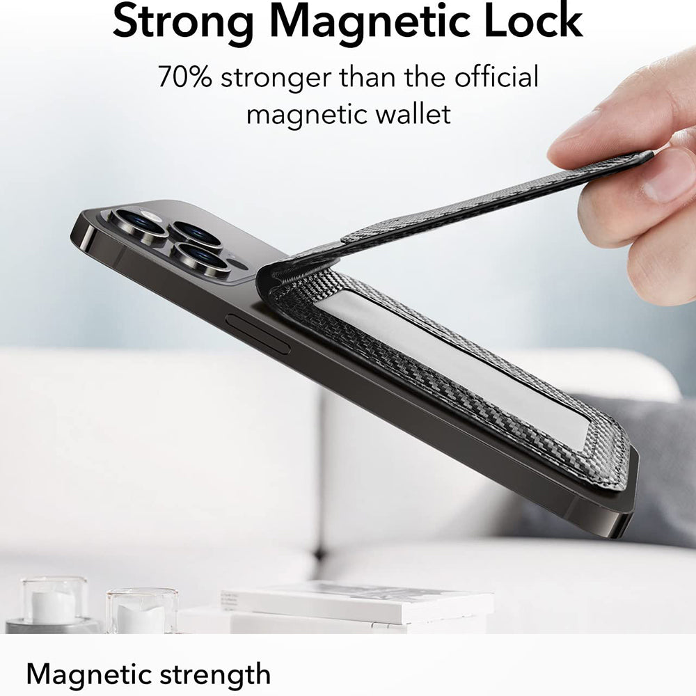 Magsafe lommebok, ESR, Karbon, Svart
