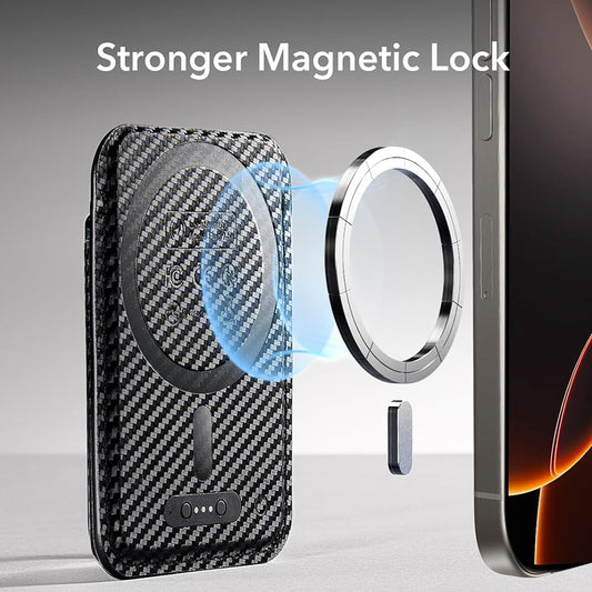 Magsafe lommebok, ESR, Classic Geo Carbon, Svart