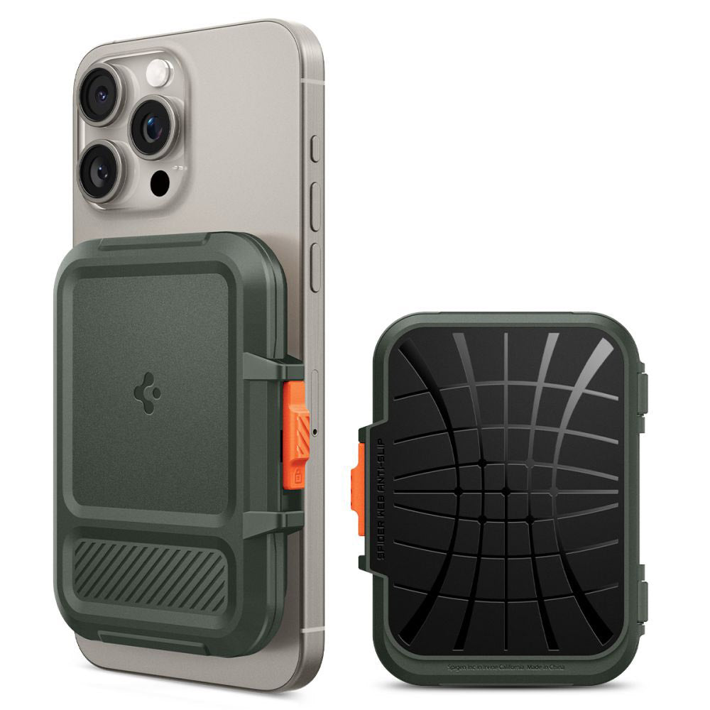 Magsafe lommebok, Spigen, Lock Fit, grønn AFA08528