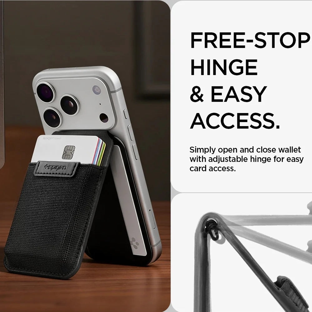 MagSafe-lommebok, Spigen, Slim Fold Tripod S314-4, Svart AFA11591