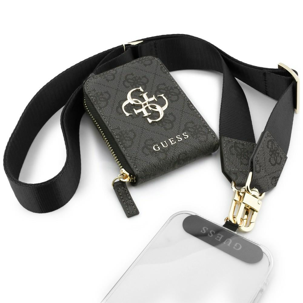 Lommebok og Telefon Snor Guess 4G Metal Logo, Svart