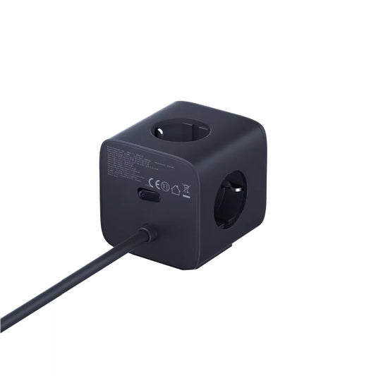 Baseus EnerFill FA11 forlenger, 67W, 3.35A, 1 x USB-A - 2 x USB-C - 3 x Schuko, Svart E00082100123-00