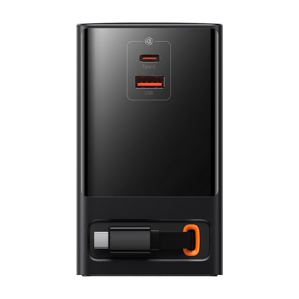 Baseus PowerCombo US forlengelseskabel, 3 x stikkontakter - 1 x USB-A - 2 x USB-C, svart PSLR000101