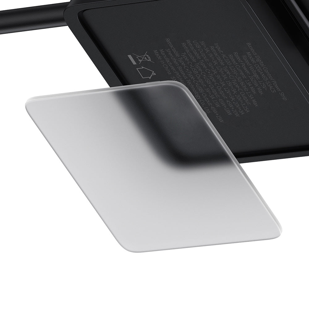 Baseus PowerCombo US forlengelseskabel, 3 x stikkontakter - 1 x USB-A - 2 x USB-C, svart PSLR000101